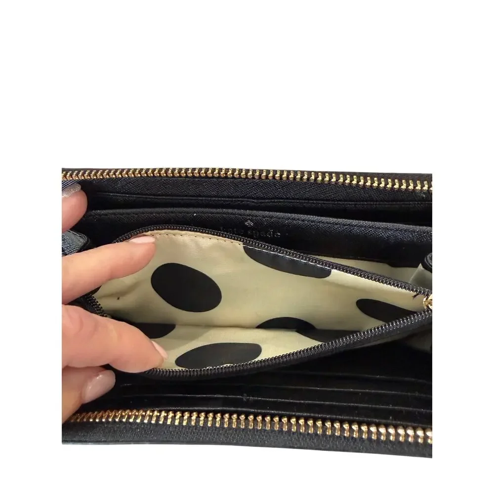Kate Spade Large Continental Wallet Black Leather Designer
